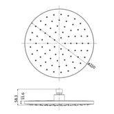 Acl Otus 250mm Plastic Round Shower Head